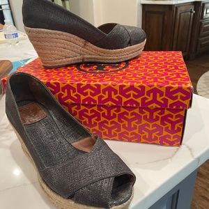 Tory Burch pewter shoes